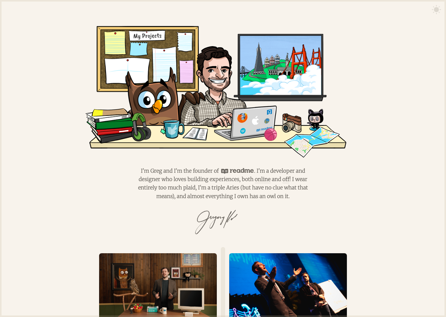 Homepage screenshot of gkoberger.com