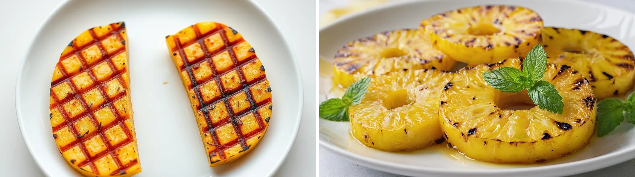 Grilled Pineapple: left, Cloudflare FLUX.1 schnell; right, local RealVisXL